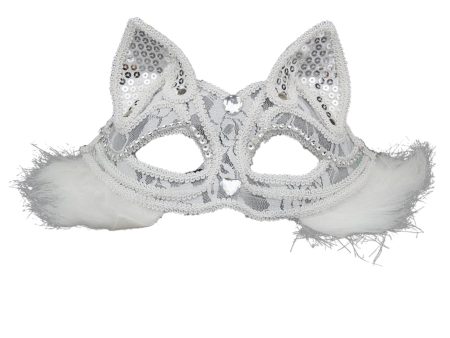 Maxbell Luxury Masquerade Ball Mask Cosplay Costume Lace Masks Girls Dress Up White With Hair on Sale