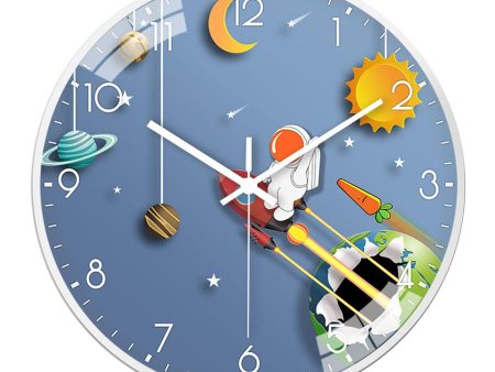 Astronaut Wall Hanging Clocks Non Ticking Quiet Space Decorative Clock StyleC Discount