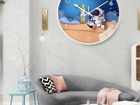 Astronaut Wall Hanging Clocks Non Ticking Quiet Space Decorative Clock StyleE For Cheap