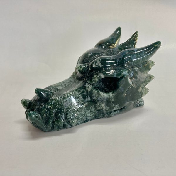 Moss Agate Dragon Skull Cheap